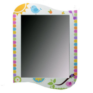 Specchio Happy legno bianco 43x2x58 cm decorativo moderno