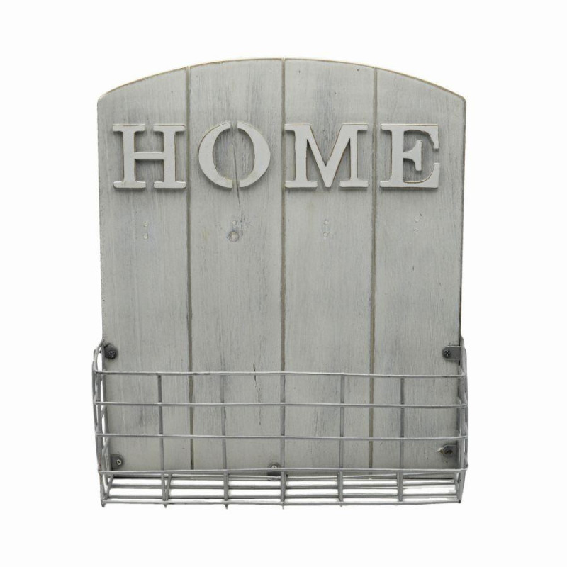 Portalettere legno bianco 25,5x9x30,5 cm elegante e pratico