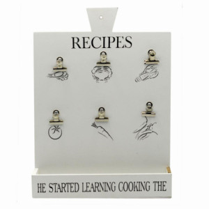 Portamemo legno bianco con mensola 30x6,5xH40 cm pratico moderno