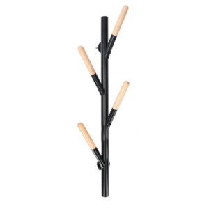 Appendino metallo nero 4 posti 19x18xH63 cm moderno e pratico