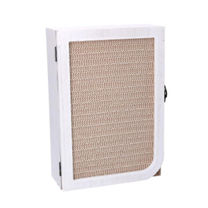 Portachiavi cancelletto legno 3 ganci bianco 20x9,5x2,9 cm