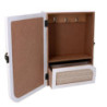 Portachiavi cancelletto legno 3 ganci bianco 20x9,5x2,9 cm