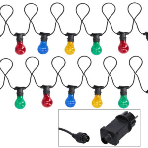 Catena 5m 10 lampadine vetro multicolor esterno decorativa