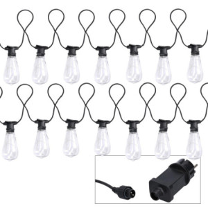 Catena 5m 10 lampadine plastica luce bianco caldo esterno