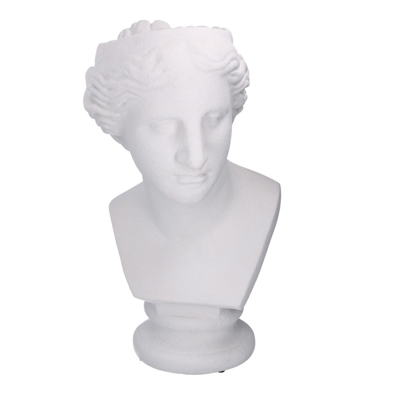Portavaso resina busto bianco 35x30xH59 cm scultura moderna