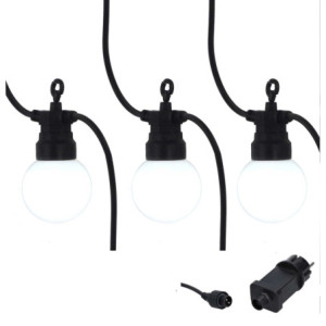 Catena plastica 5m 10 lampadine bianco freddo decorativa