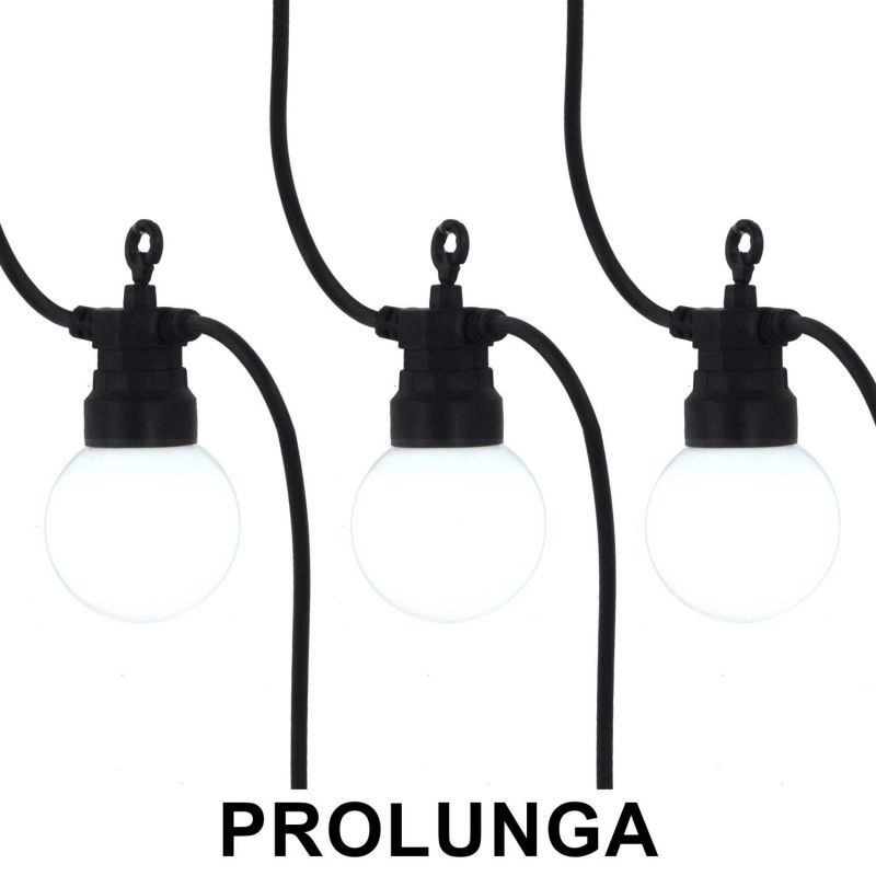 Prolunga catena plastica 5m 10 lampadine bianco freddo LED