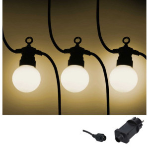 Catena plastica 5m 10 lampadine bianco caldo opaco decorativa