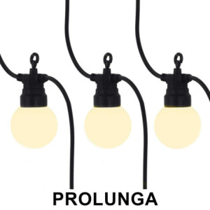 Prolunga catena plastica 5m 10 lampadine bianco caldo LED