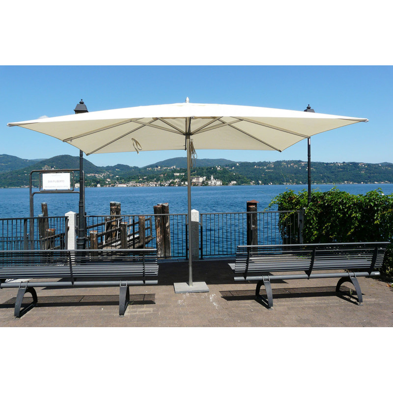 Ombrellone palo centrale Fibrasol Silver 400x300 cm Made in Italy