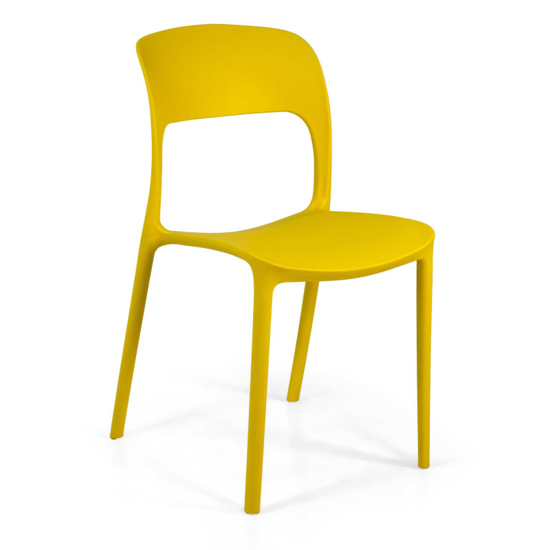 Sedia polipropilene Risto impilabile giallo 47x52x83 cm giardino