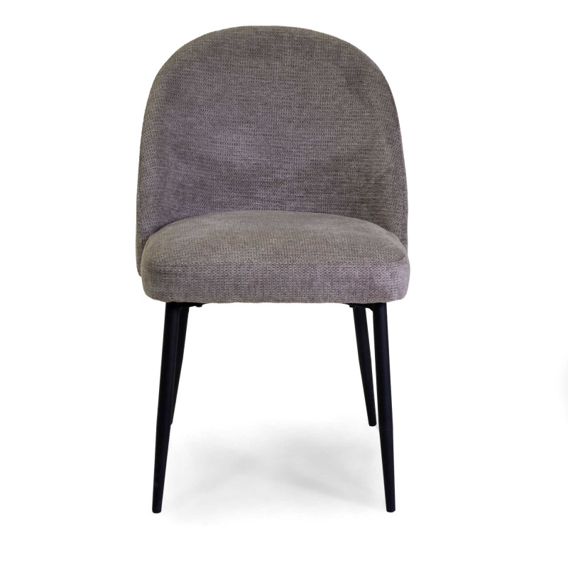 Sedia tessuto grigio struttura nera 60x50,5xH79,5 cm moderna