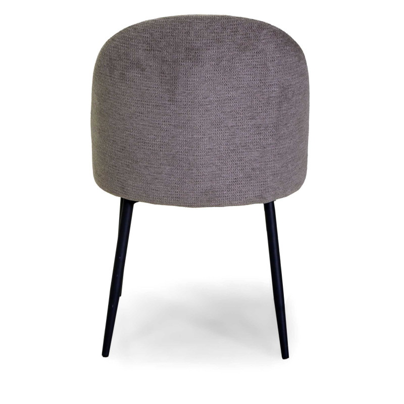 Sedia tessuto grigio struttura nera 60x50,5xH79,5 cm moderna
