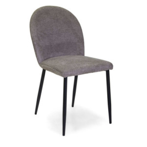 Sedia tessuto grigio struttura nera 44,5x57,5xH82,5 cm moderna