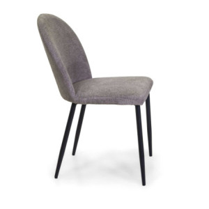 Zoom Sedia tessuto grigio struttura nero cm 44,5x57,5h47/82,5