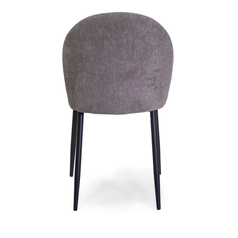 Sedia tessuto grigio struttura nera 44,5x57,5xH82,5 cm moderna