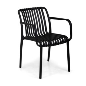 Poltrona polipropilene Wren nero 55x57xH46/79 cm moderna