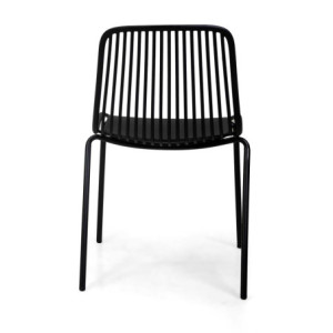 Zoom Sedia polipropilene con gambe metallo Coraline nero cm 46,5x54h46/83