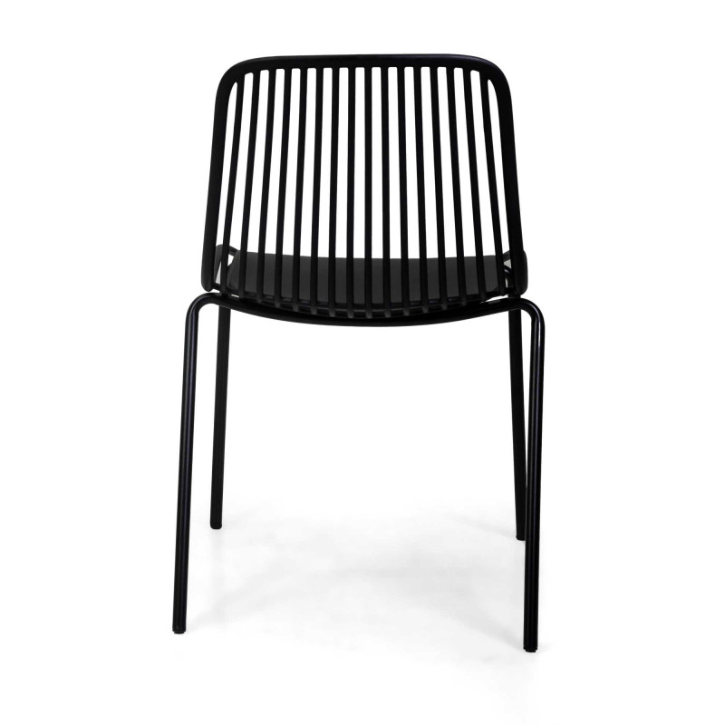 Sedia polipropilene Coraline nero gambe metallo 46,5x54x83 cm