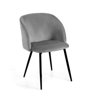 Poltrona velluto Ruby grigio 56,5x54x46 cm elegante moderna