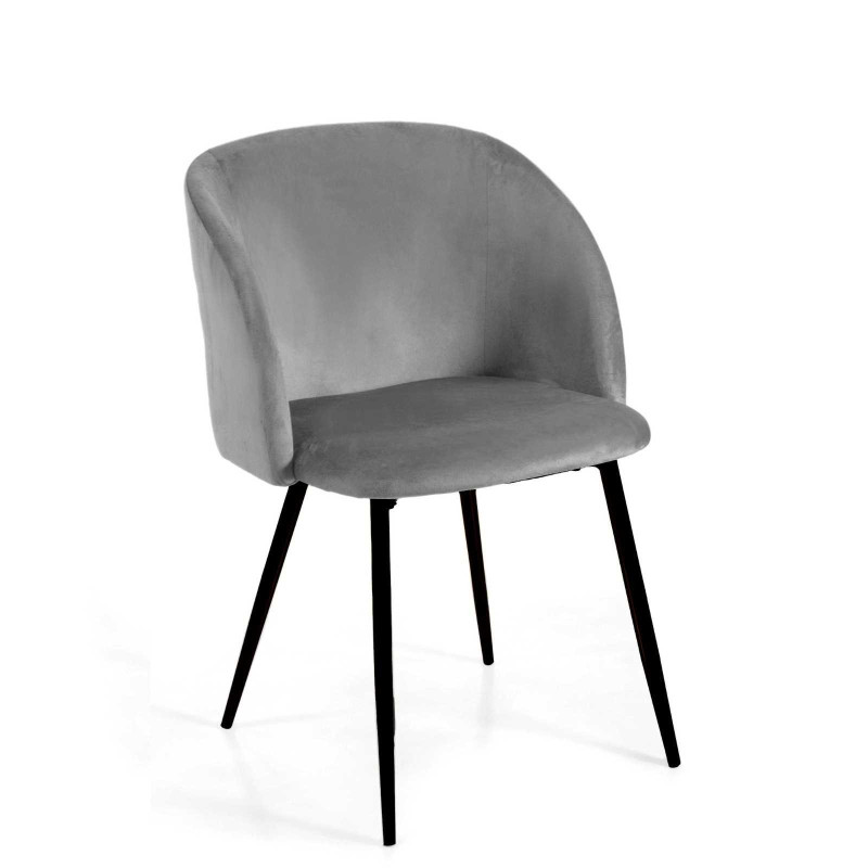 Poltrona velluto Ruby grigio 56,5x54x46 cm elegante moderna