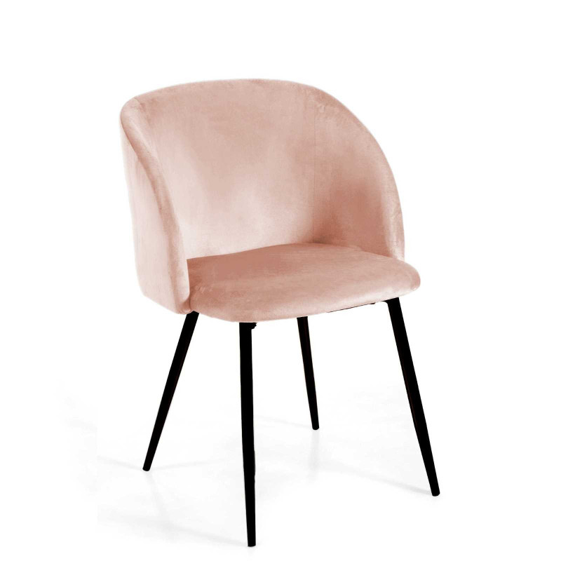 Poltrona velluto Ruby crema struttura nera elegante salotto