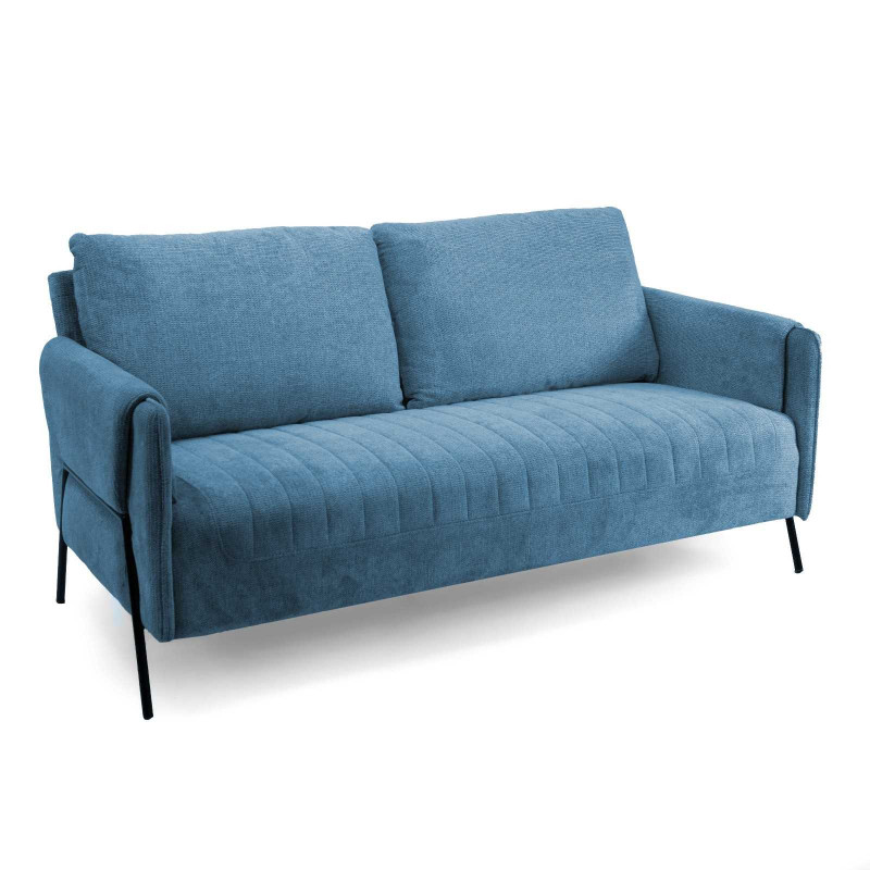Divano tessuto 2 posti blu ottanio moderno 165x77xH85 cm