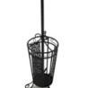 Attaccapanni a stelo metallo nero con portaombrelli 30x30x185 cm