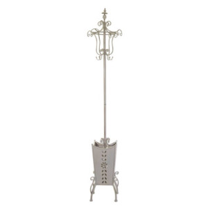 Attaccapanni a stelo metallo bianco con portaombrelli 29x29x180 cm