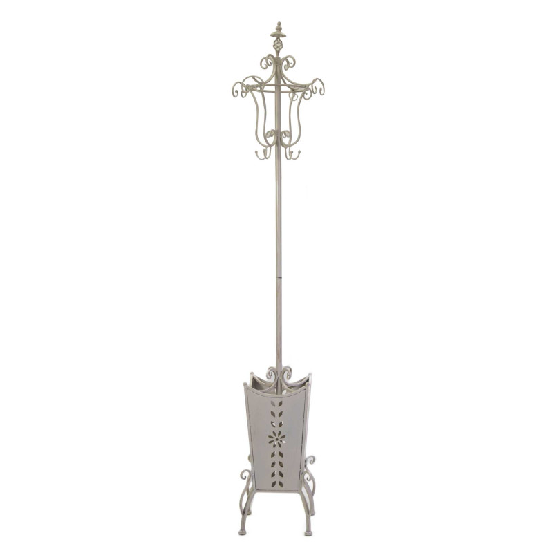 Attaccapanni a stelo metallo bianco con portaombrelli 29x29x180 cm
