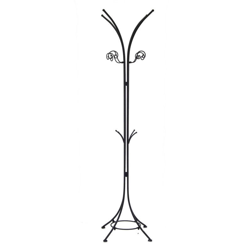 Attaccapanni a stelo pieghevole metallo nero 41x41x179 cm moderno