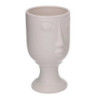 Portavaso ceramica viso bianco 12x11,2xH21 cm originale moderno