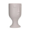 Portavaso ceramica viso bianco 12x11,2xH21 cm originale moderno
