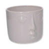 Portavaso ceramica viso bianco 16,7x15,9xH14,3 cm moderno