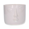 Portavaso ceramica viso bianco 16,7x15,9xH14,3 cm moderno