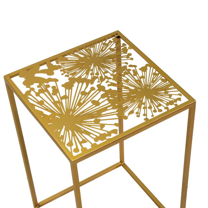 Colonnina metallo oro quadra 33x33xH55 cm elegante e moderna