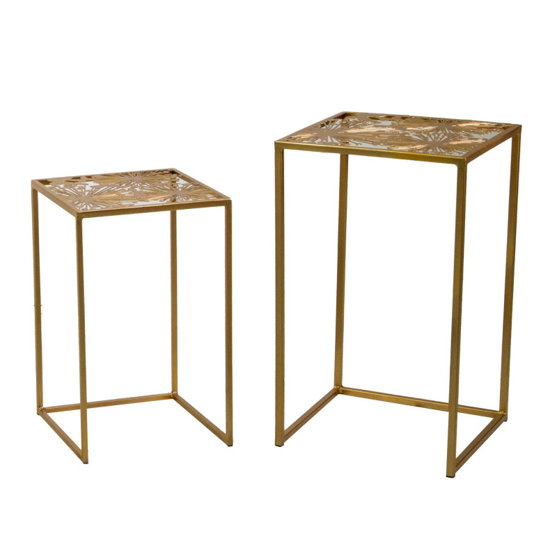 Colonnina metallo oro quadra 33x33xH55 cm elegante e moderna