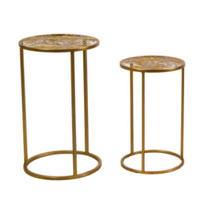 Colonnina metallo oro tonda Ø33xH55 cm elegante e moderna