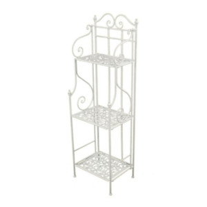 Scaffale metallo Jessica bianco brush 3 piani 35x29x118 cm