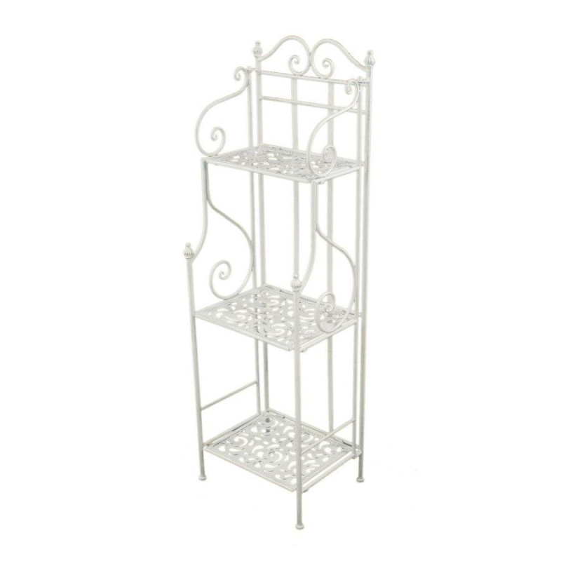 Scaffale metallo Jessica bianco brush 3 piani 35x29x118 cm