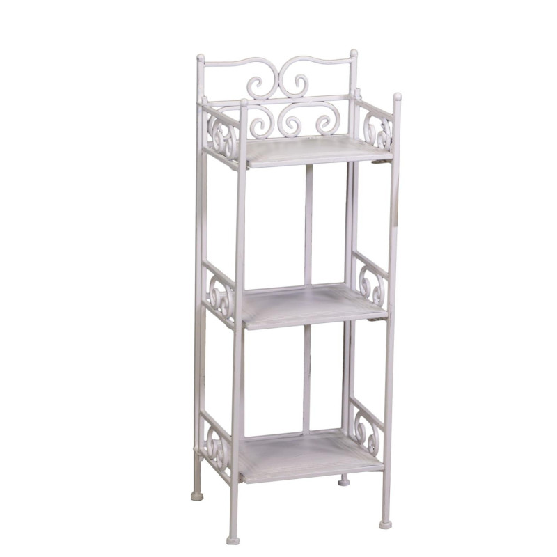 Scaffale metallo New Jessica stretto 3 piani bianco 26x23x76 cm