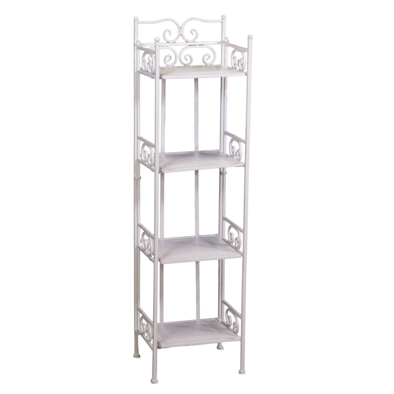 Scaffale metallo New Jessica 4 piani bianco brush 27x23xH104 cm