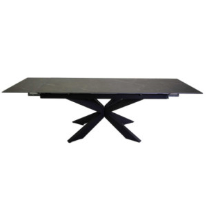 Tavolo Stark allungabile antracite top pietra 180-260x90x76 cm