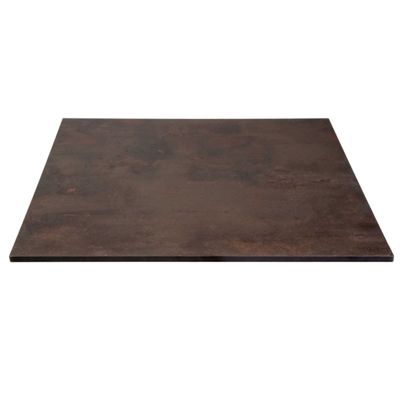 Top tavolo HPL corten quadro 79x79x1 cm resistente e moderno