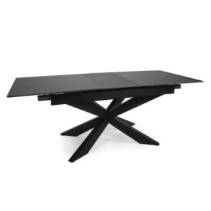Tavolo Pepper allungabile antracite top pietra 160-200x90x76 cm