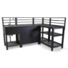 Mobile bar angolare Weston in alluminio antracite 151,5x211,5x60