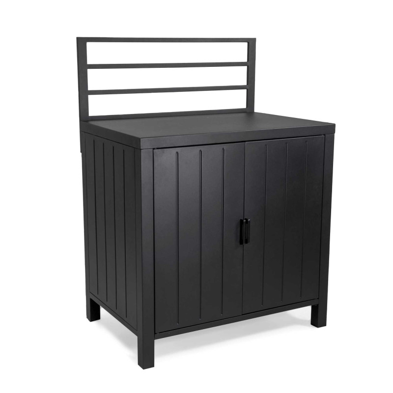 Mobile bar angolare Weston in alluminio antracite 151,5x211,5x60