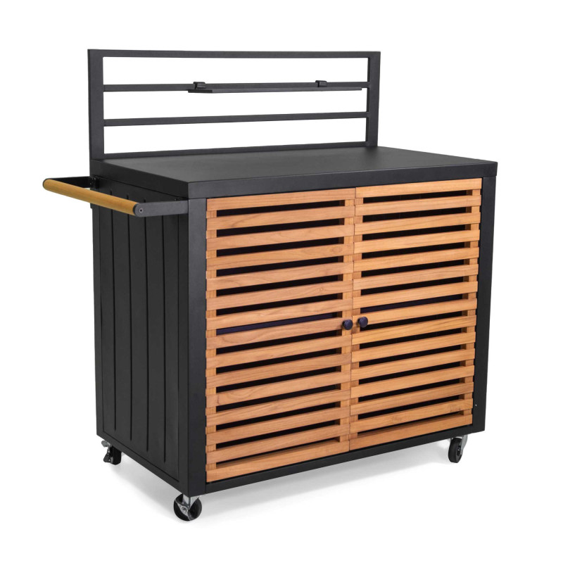 Mobiletto Idaho Antracite Teak 114×H120 Vacchetti | Levante Shop
