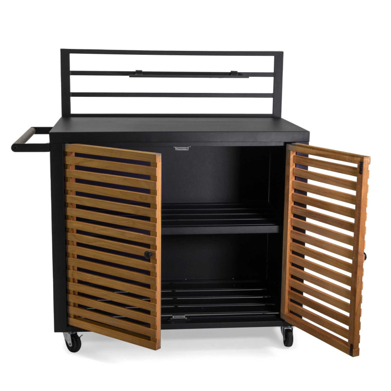 Mobiletto Idaho Antracite Teak 114×H120 Vacchetti | Levante Shop