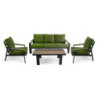 Salotto alluminio Riverside 3 posti antracite cuscini verdi